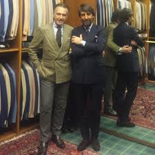 Lo scudo accollato all'aquila bicipite spiegata di nero, membrata, imbeccata e sormontata dalla corona imperiale d'oro; Agnelli Esque Giampaolo Alliata Treviorum Work Attire Sartorial Double Breasted Suit Jacket