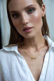 Old English Custom Name Necklace: Gothic Font Personalized Pendant in Gold 