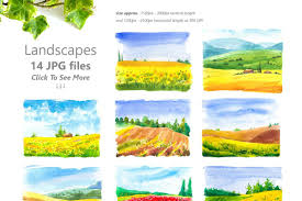 Watercolor Landscapes Watercolor Landscape Landscape Rural Landscape