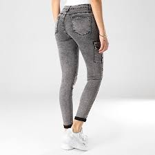 86.00 % coton, 12.00 % polyester, 2.00 % elasthanne doublure poche : Girls Only Jean Skinny Femme S355 Gris Anthracite Laboutiqueofficielle Com