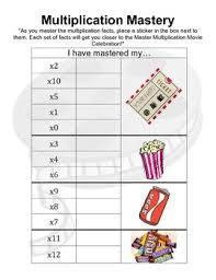 Multiplication Mastery Incentive Chart Movie Incentive