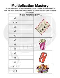 multiplication mastery incentive chart movie incentive