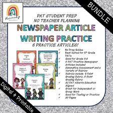 Have students compare two versions of a news article to identify examples of exaggeration. Bundle Newspaper Writing Pat Practice Alberta Curriculum Tpt