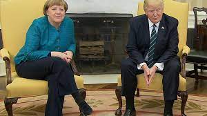 A t a photo op with german chancellor angela merkel, president donald trump said little and appeared to refuse a handshake suggested by the german leader. Donald Trump Angela Merkel Avoid Handshake During Photo Op