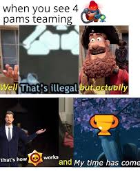 Use a support and controlling brawler to support the whole team! Teaming Pams Suks Brawlstars