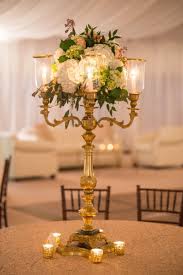 Gold Candelabra Centerpieces With Hydrangea Candelabra Wedding Centerpieces Candelabra Wedding Candelabra Centerpiece