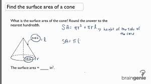 Volume and surface area draft. Surface Area Of A Cone Examples Solutions Worksheets Videos
