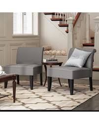 Free shipping on orders over $35. Great Deal On Furinno Belfort Grey Polyester Modern Accent Chair Set Of 2 Gray