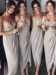 115 99 Sheath Column V Neck Satin Chiffon Ankle Length Ruffles Bridesmaid Dresses Milly01013674 Millybridal Bridesmaid Dresses Ankle Length Cheap Bridesmaid Dresses Online Cheap Bridesmaid Dresses