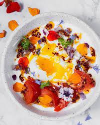 Turkish Style Eggs With Yoghurt Tomato And Spicy Chili Oil Chili Oil Recipe Recipes Great Dinner Recipes