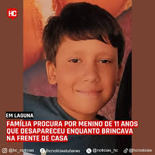 O pequeno Joel Lucas Mariano, de 11 anos, está desaparecido desde a noite  de terça-feira (22), no bairro Portinho, em Laguna. A criança sumiu por  volta das 21h, enquanto brincava com um