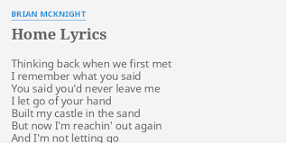 Home Lyrics By Brian Mcknight Thinking Back When We