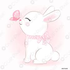 Download bunny cartoon stock photos. Niedlicher Hase Und Schmetterling Handgezeichnete Cartoon Animal Illustration Stock Vektorgrafi Crushpixel