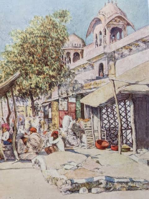 1905 Jaipur at Noon Original Vintage Print - Antique - Town, City & Village life in India