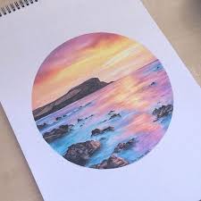 Reddit Art Dreamy Sunset Ema Sivac Colored Pencils 2016 Art Prismacolor Art Color Pencil Art