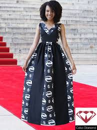 Black And White African Print Dress Black And White Evening Dress With African Print Black And White Evening Dresses White Evening Dress African Evening Dresses