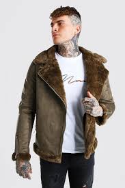 Enjoy fast delivery, best quality and cheap price. Faux Fur Lined Suede Aviator Boohooman