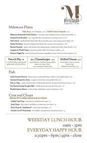 Americana food and warm welcoming service Online Menu Of Milestone El Dorado Hills Ca