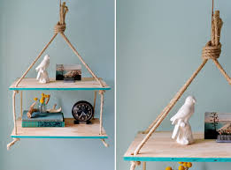 Ropes shelves floating shelf hanging shelves rope shelf | etsy. Saving Floor Space 10 Stylish Diy Hanging Shelf Ideas