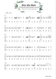 This is perfect for your early beginner students that haven't learned the names of the white keys yet. Ranch Beginners 17 Key Kalimba Lesson 4 Kiss The Rain Song Notes Piano Notes Songs Music Chords