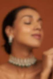 Gold Finish Emerald Beaded Choker Necklace Set by Nepra By Neha Goel at  Pernia's Pop Up Shop 2025