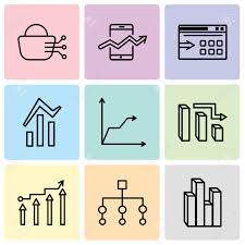 Set Of 9 Simple Editable Icons Such As Stream Graphic Flow Chart
