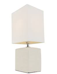 Lampe à poser pied bois lampe accroche lit lasablonnaise de lampe a. Lampe A Poser Blanche Rectangulaire Design Rustique Et Epure