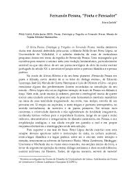 Pdf Fernando Pessoa Poeta E Pensador Antonio Cardiello Academia Edu