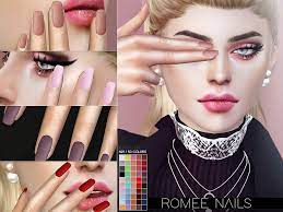 Lila nails by sugar owl from tsr · af nails n009 from red head sims · true almond nails free from joliebean · natural palette short nails by natalis from tsr. The Sims Resource Romee Nails N21