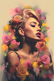 Miley Cyrus Flowers Spiral Notebook by Jackson Parrish