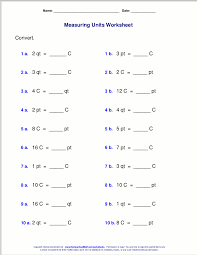 Customary Measuring Units Worksheets