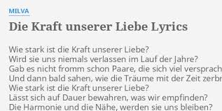 Die Kraft Unserer Liebe Lyrics By Milva Wie Stark Ist Die