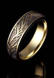 Tree Of Life Wedding Ring In Yellow Gold Mens Wedding Rings Beautiful Wedding Rings Rings For Men
