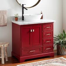 These units are mounted or placed on the floor and provide a convenient source of cabinet storage. 36 Quen Vessel Sink Vanity Ruby Red Bathroom Red Undermount Sink Vessel Sink Vanity