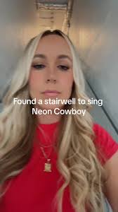 Girl Walking Up White Glowing Stairs Country Song