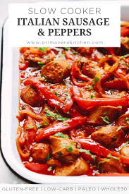 Make This Slow Cooker Italian Sausage And Peppers Today And Enjoy All The Italian Flavors It S Very Fi Stuffed Peppers Sausage And Peppers Sausage Slow Cooker