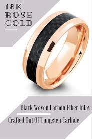 Mens 18k Rose Gold Wedding Ring This Mens Wedding Rings Is Crafted Out Of Tungsten Carbide Wedding Ring Metals Beautiful Wedding Rings Wedding Rings Rose Gold