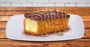 Breaded Deep Fried Chocolate Covered Butter Stick With Sweet Lard Drizzle Fried Butter Food Sweet Desserts