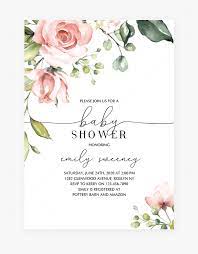 Find & download the most popular wedding invitation psd on freepik free for commercial use high quality images made for creative projects. Blush Baby Shower Invitation Template By Littlesizzle Hd Png Download Kindpng