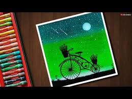 Bicycle Scenery Drawing With Oil Pastels For Beginners Step By Step Youtube Oil Pastel Paintings Oil Pastel Art Oil Pastel Drawings Easy