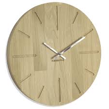 The umbra ribbon modern silent wall clock uses stainless steel ribbons to represent numbers. Wood Clock Oak Silent Wall Clock 30cm 12in Flexistyle