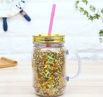 Fshion 550ml Plastic Mason Jar Mason Jar Jar Mugs With ...
