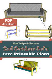Outdoor Sofa Made From 2x4s Plans Howtospecialist How To Build Step By Step Diy Plans 2x4 Furniture Plans Diy Plans Outdoor Furniture Plans