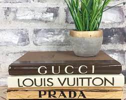 Gold Black Brown Designer Books Chanel Louis Vuitton Prada Decorative Books Coco Chanel Book Luxury Designer Home Decor House Book Decor Decor Home Decor