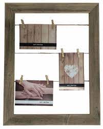 Bilderrahmen gibt es bei höffner in vielen ausführungen und materialien. Fotorahmen Bilderrahmen Fur 3 Fotos Holz Mit Seil Und Klammern 36 X 46 Cm Braun Tiefenbilder