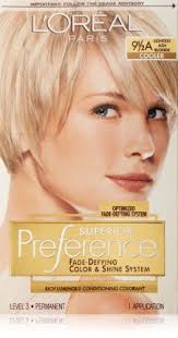 L Oreal Paris Superior Preference Hair Color 9 5a Lightest Ash Blonde Light Ash Blonde Luminous Hair Color Dyed Blonde Hair