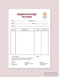 Ice Cream Receipt Template Free Pdf Google Docs Google Sheets Excel Word Template Net Microsoft Word Invoice Template Bill Of Sale Template Invoice Design Template