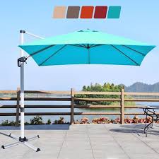 Costway 10ft Square Patio Offset Cantilever Umbrella 360 Degree Tilt Aluminum Beigeredbluebrick Redtan Walmart Com In 2020 Patio Cantilever Umbrella Patio Umbrella