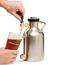 Curved white milk glass subway tile from susan jablon and cabinets painted in benjamin. Growlerwerks Pressurized Ss Growler With Faucet 64 Oz