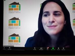Our program this morning was presented by Nichole Stingh from Oregon  Housing and Community Services. She discussed the work of the organization  to assist Oregonians in staying in their homes or helping